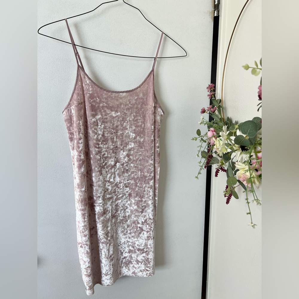 Victoria's Secret Pink Velvet Slip Dress